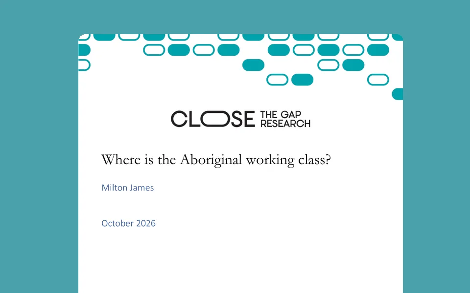 Where is the Aboriginal working class? paper